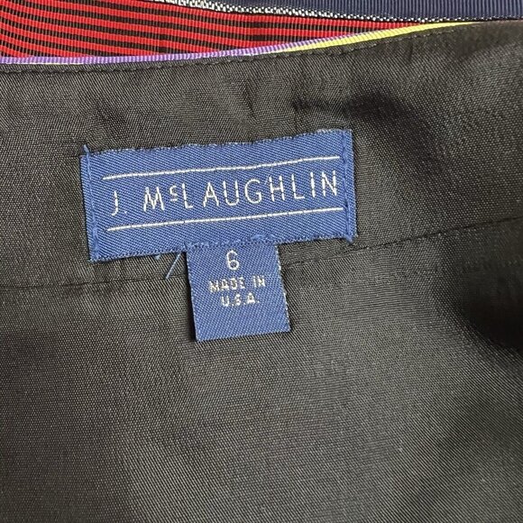 J. McLaughlin Pencil Skirt Colorful Striped Ribbon Polka Dot Knee Length Size‎ 6 - Picture 6 of 11